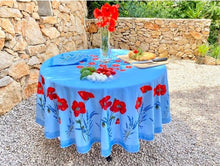 Charger l'image dans la galerie, Nappe ronde Collection "coquelicot lavande"