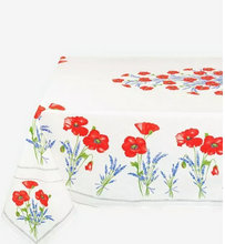 Charger l'image dans la galerie, Nappe rectangulaire et carré Collection "coquelicot lavande"
