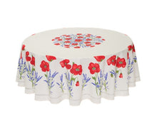 Charger l'image dans la galerie, Nappe ronde Collection "coquelicot lavande"
